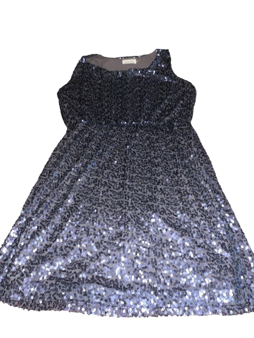 Calvin Klein Sparkling Navy Sequin Fit-Dress. No size. Looks to be a large.